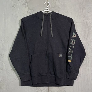 ARIAT REBAR CHARCOAL CAMO FLAGG FULL ZIP HOODIE MENS 2XL - Picture 1 of 5