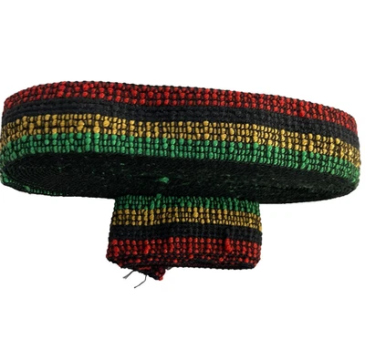 Vintage Red, Black, Green, Yellow Fabric Sewing Trim 8+ Yards - Image 1 of 4