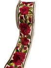 White embroidered trim, floral design