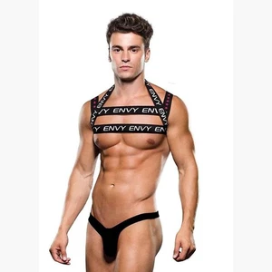 ENVY Logo Herren Brustgeschirr schwarz | elastisch Gay Club Wear - Bild 1 von 5