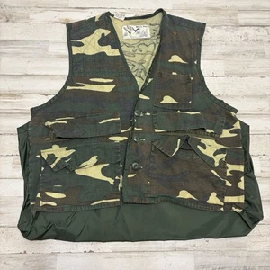 Vintage Duck Bay Hunting Vest Men’s L Camo 70s 80s Outdoor Sportsman - Picture 1 of 10