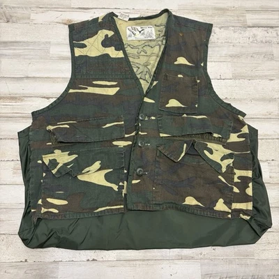 Vintage Duck Bay Hunting Vest Men’s L Camo 70s 80s Outdoor Sportsman - Image 1 of 4