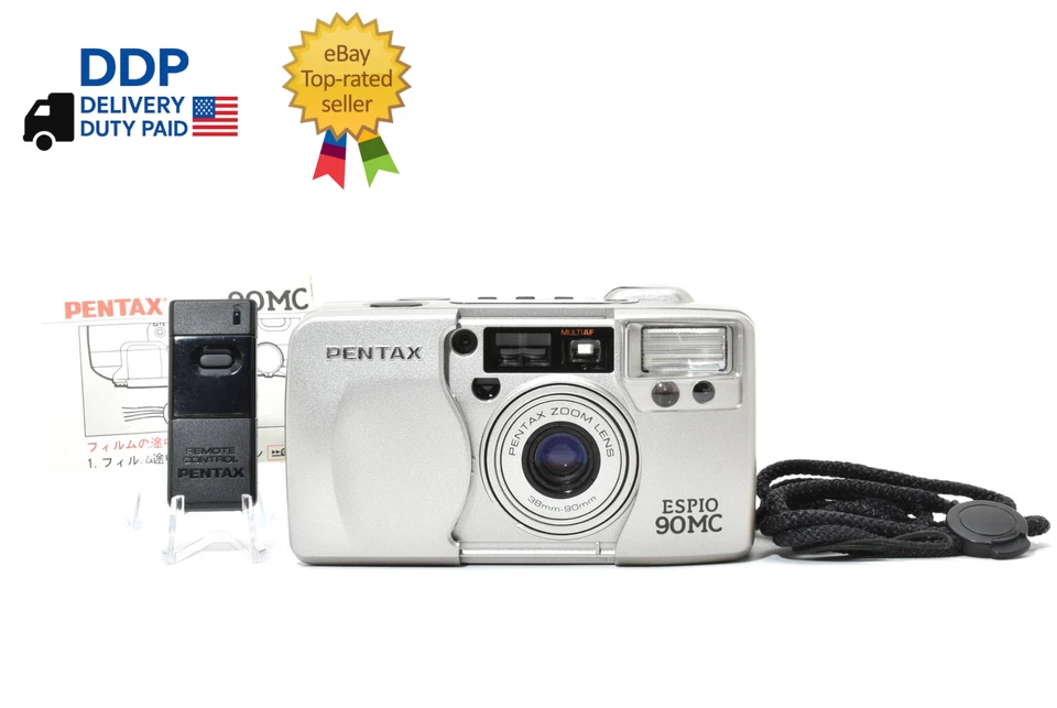 [EXC+5] Cámara fotográfica Pentax ESPIO 90MC plateada apuntar y disparar 35 mm de JAPÓN Foto 1 de 4