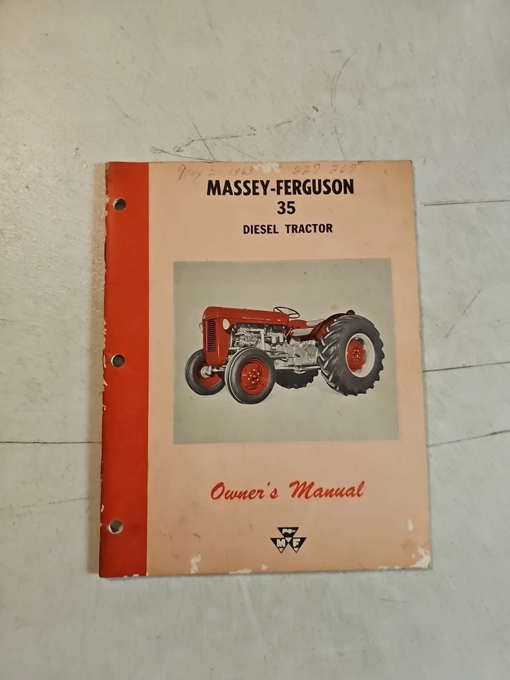 Vintage 1961 Massey Ferguson 35 Diesel Tractor Owners Manual - Image 1 of 4