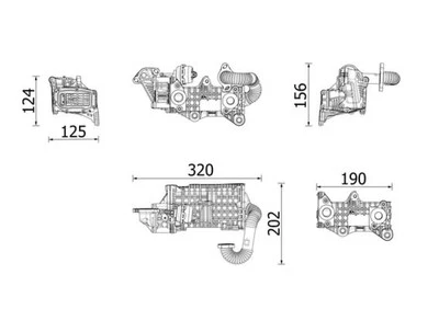 Exhaust Gas Recirculation Cooler Fits Citroën C3 C4 Ford Peugeot MAHLE CE43000P - Image 1 of 4