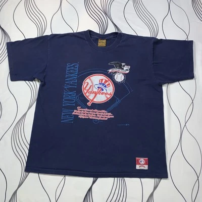 Camisa De Colección Años 90 New York Yankees MLB Nutmeg Mills Puntada Única XL MLB Foto 1 de 4
