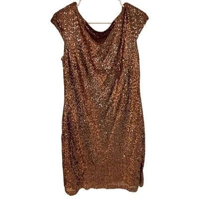 Ralph Lauren Sparkle Sequin Cap Sleeve Cocktail Party Dress Size 12 - Image 1 of 4