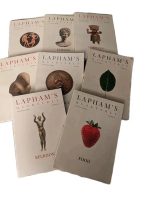 Lot of 8 Issues Lapham’s Quarterly: Religion; Food Fashion happiness democracy - Image 1 of 4