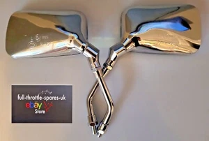 fits: SUZUKI GSX 1400 2001-2007 CHROME MIRRORS MIRROR PAIR NEW M10 CHROME - Picture 1 of 3