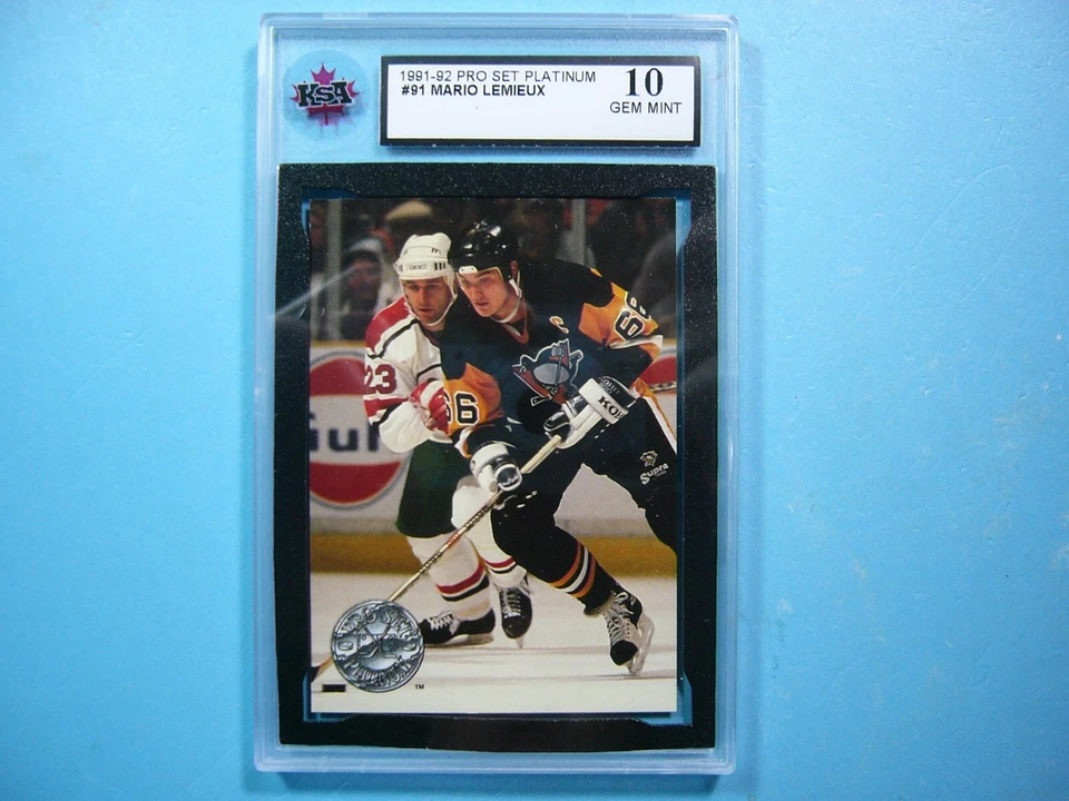 RARE 1990/91 1991/92 NHL HOCKEY CARD #NNO MARIO LEMIEUX KSA 10 GEM MINT SHARP+ - Image 1 of 2
