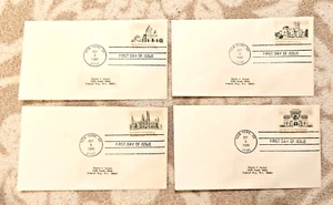 LOT OF (4) US STAMPS FDC FIRST DAY COVERS, Scott #1838-41, Architecture Series - Picture 1 of 5