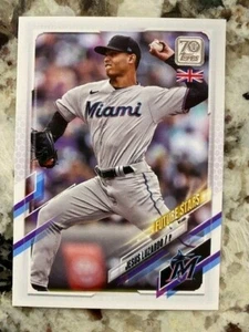Tarjeta Topps 2021 edición Reino Unido Miami Marlins Jesús Luzardo #86 - Imagen 1 de 1