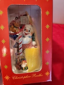 Vintage Christopher Radko Ornament 2001 Snowman Frosty Gifts Galore 5.5” New - Picture 1 of 9