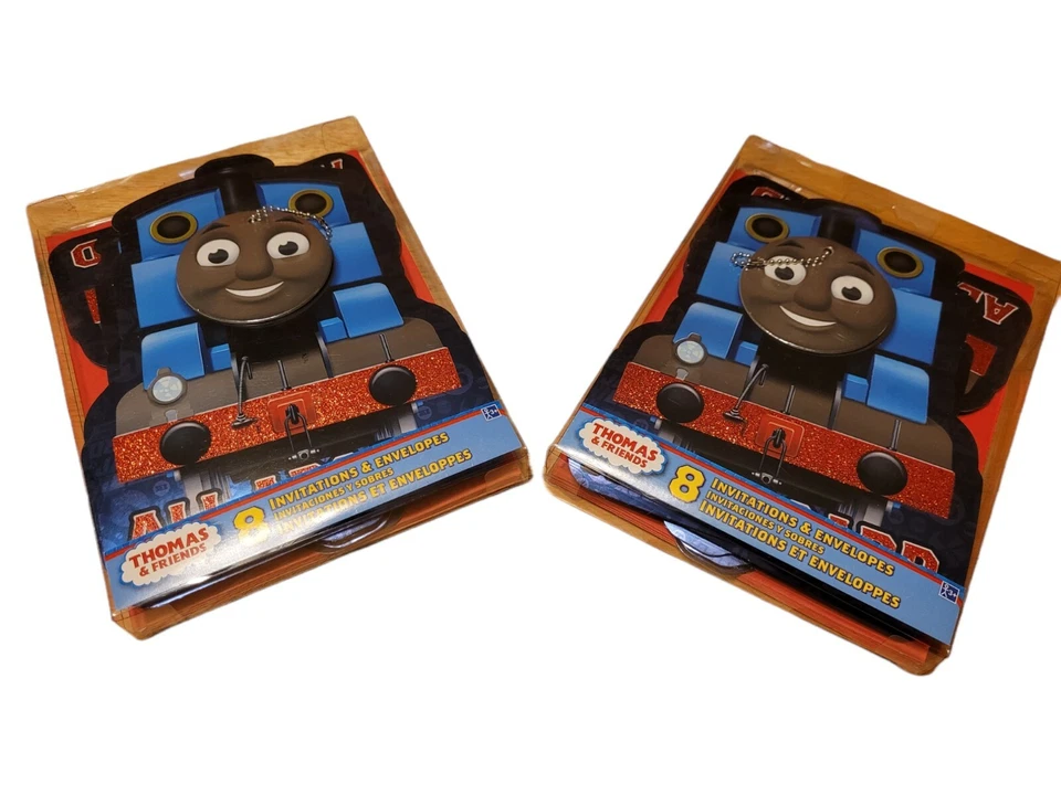 Festa de aniversário Thomas The Train 32 convites e envelopes, lote - 4 pacotes de 8 - Imagem 1 de 4