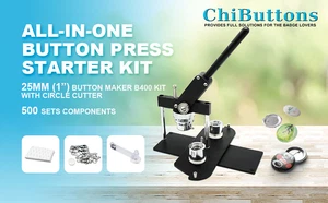 ChiButtons Kit 25mm Button Maker-B400 +Round Mould +500 Pin Parts +Circle Cutter - Photo 1 sur 14