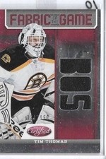 TIM THOMAS 2012-13 PANINI CERTIFIED FABRIC OF THE GAME TRIPLE GAME JERSEY#150