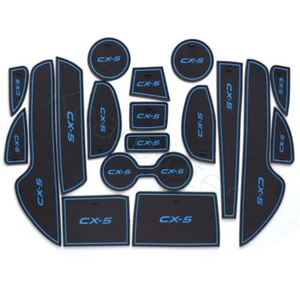 Alfombrilla de goma con ranura para puerta interior de coche 18 piezas para nuevo CX-5 2015 ala azul - Imagen 1 de 9