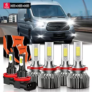 For Ford Transit Connect 2014-2023 6x LED Headlight High&Low Beam Fog Light Bulb - Picture 1 of 12