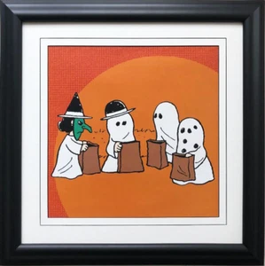 Peanuts ""Peanuts Gang Halloween"" NUOVA ARTE INCORNICIATA PERSONALIZZATA Charlie Brown Ghost Witch - Foto 1 di 3
