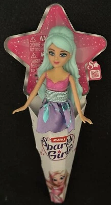 ZURU Sparkle Girlz Blue Long Hair Pink Top Purple Skirt 4” Cone