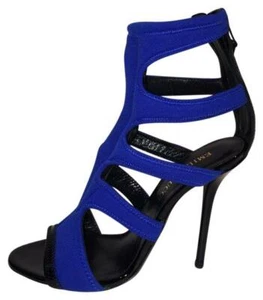 Sandalia Emilio Pucci Cage Azul Neopreno Charol Borde $1,130 (Talla 36EU) NUEVA - Imagen 1 de 9