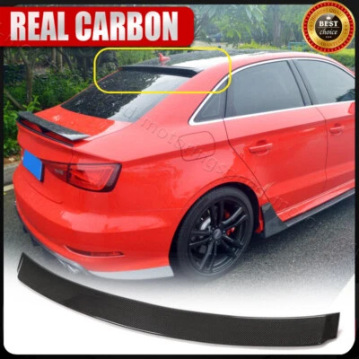 Alerón de techo de fibra de carbono real para Audi A3 S3 sedán 14-20 Foto 1 de 4