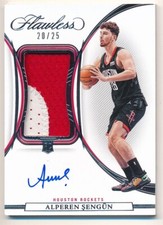 ALPEREN SENGUN 2021/22 PANINI FLAWLESS RC AUTOGRAPH 2 COLOR PATCH AUTO SP #20/25