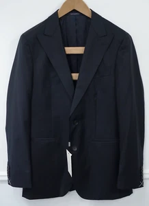 Men Suitsupply Blazer Havana Peak Jetted Pure Wool S110 Size 24 EU48S UK/US38S - Picture 1 of 8