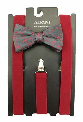 NUEVA PAJARITA FLORAL ALFANI PRE-CORBATA Y SE ADAPTA A TODOS LOS TIRANTES ROJOS CON CLIP $65 Foto 1 de 2