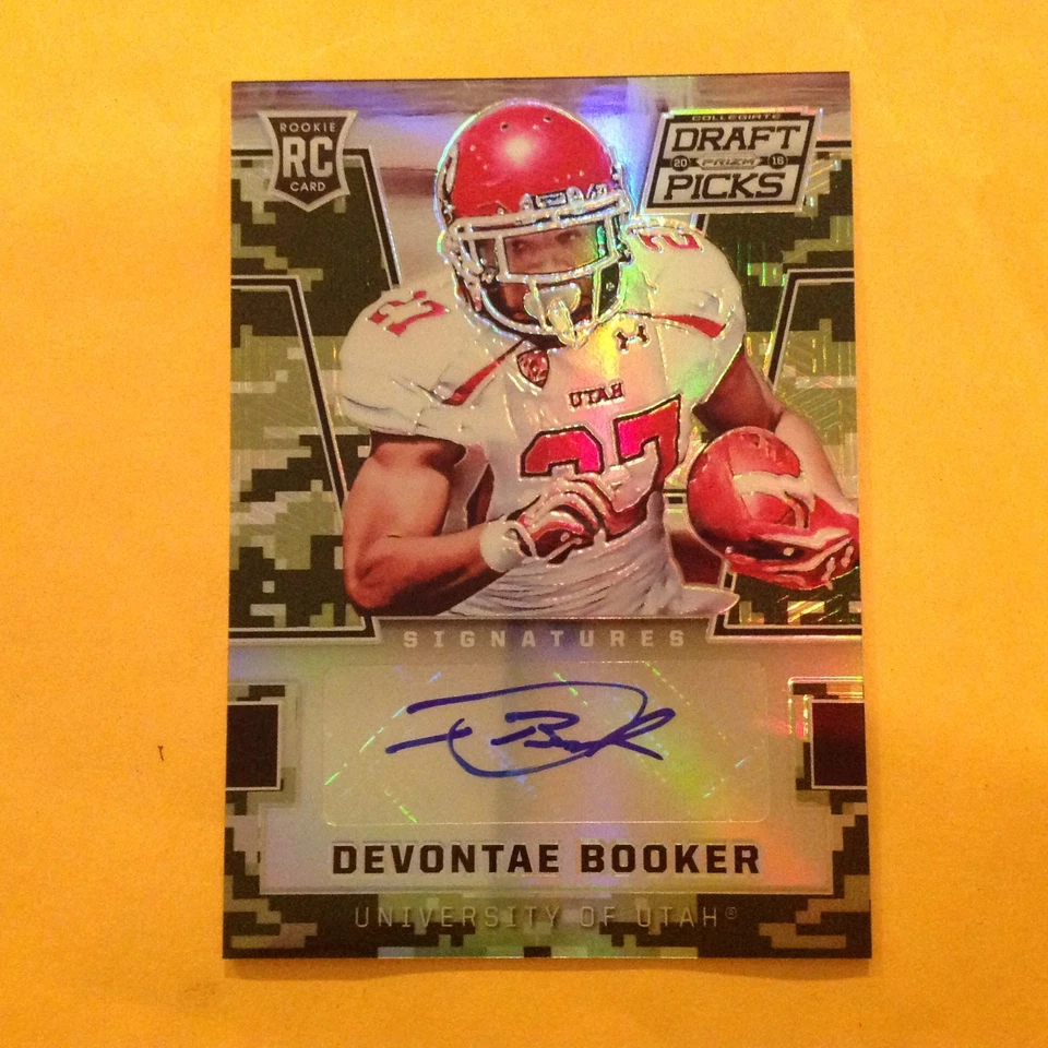DEVONTAE BOOKER #122 Utah/Broncos 018/199 made RC Auto 2016 PRIZM DRAFT CAMO - Image 1 of 1