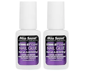 Mia Secret Strong Jet Clear Nail Glue w/ Calcium & Vitamin E 8g (340) x 2 - Picture 1 of 1