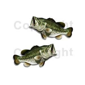 Largemouth Bass Sticker Decal Fishing Boat Car Truck Camper Trailer F033 2 Pack - Picture 1 of 1