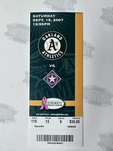 2007 Rangers at Oakland Athletics A's Ticket 15.09.07 Armando Galarraga MLB Debut - Bild 1 von 1