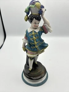Antique LIMOGES Figure Courtly Dresses /Grape Harvest - Picture 1 of 13