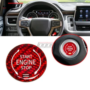 Red Carbon Push Start Stop Button Trim For Chevrolet Suburban 2021-2022 Blazer - Picture 1 of 6
