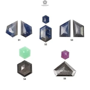 Natürlicher blauer Saphir, Silber Saphir unebene Sechseckform Sets für Schmuckset - Bild 1 von 6
