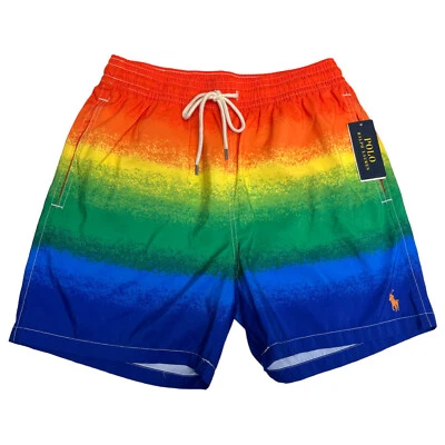 Bañador Polo Ralph Lauren Para Hombres Naranja Azul Verde Amarillo Board Shorts $89 Foto 1 de 3