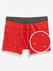 Old Navy Men's Soft-Washed Printed Boxer-Briefs 4.5” Inseam Hearts Size S or M - Picture 1 of 1