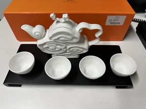 MD Miracle Dynasty Fine Bone China Tea Set Boxed White Mint & Gold 6 Piece Set. - Foto 1 di 6