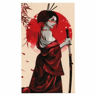 Japanese Bushi Female Samurai FotoPatch Back Patch XL Embroidered Iron-on - Image 1 of 2