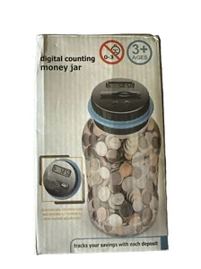 Digital Counting Money Jar with LCD Counter Money Saving Box Digital Coin Bank - Picture 1 of 2