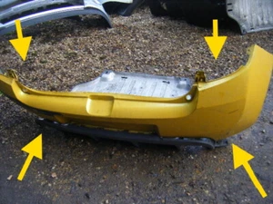 RENAULT CLIO F1 CUP RS SPORT 197 DIFFUSORE PARAURTI POSTERIORE GIALLO COMPLETO ORIGINALE - Foto 1 di 12