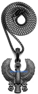 Horus Bird Necklace New Pendant 24 Inch Box Style Chain Egyptian Protective - Picture 1 of 16