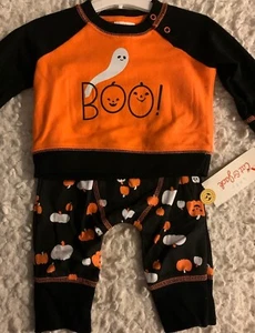 Cat & Jack 3 Months Outfit Pumpkin Sweatshirt & Legging , Halloween, Fall - Picture 1 of 8