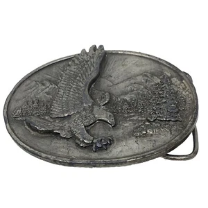 Hebilla de cinturón de latón Siskiyou Flying Eagle 1982 vintage - Imagen 1 de 8