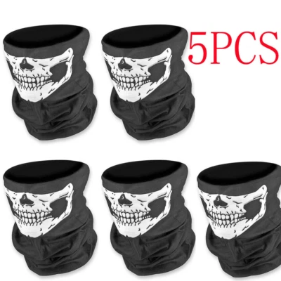 5Ps Cycling Skull Bandana Face Mask Tube Neck Scarf Skeleton Motorcycle Headband - Image 1 of 4