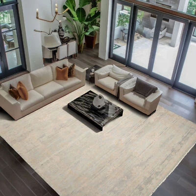 10x14 Hand Knotted Afghan Oushak Wool Traditional Rug Mint Beige - Image 1 of 4