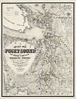 1877 Map Of Puget Sound And Surroundings, Washington Territory 11'x14' Poster 