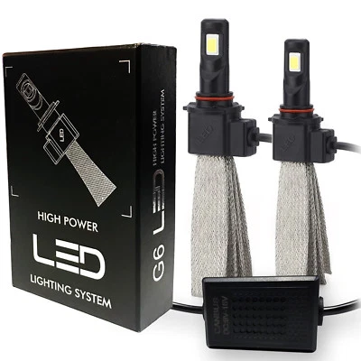 A1 2x Kit de faros LED de alta potencia sin ventilador HB3 9005 bombilla 6000K cinturón de cobre blanco Foto 1 de 4