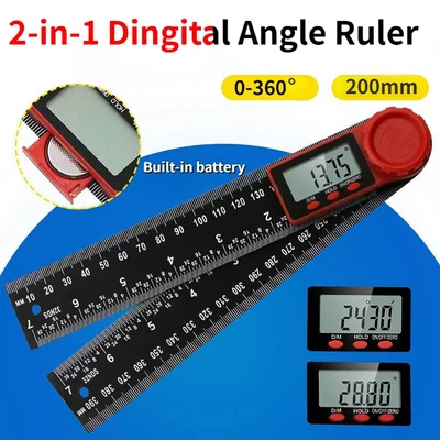 Digital Angle Finder Protractor (8 In/200 mm) Measuring Ruler with LCD Display∂ - Image 1 of 4